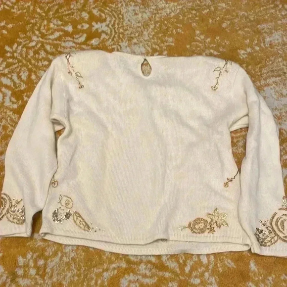 Marissa christina collection angora and beaded embroidered vintage sweater M - Picture 2 of 7